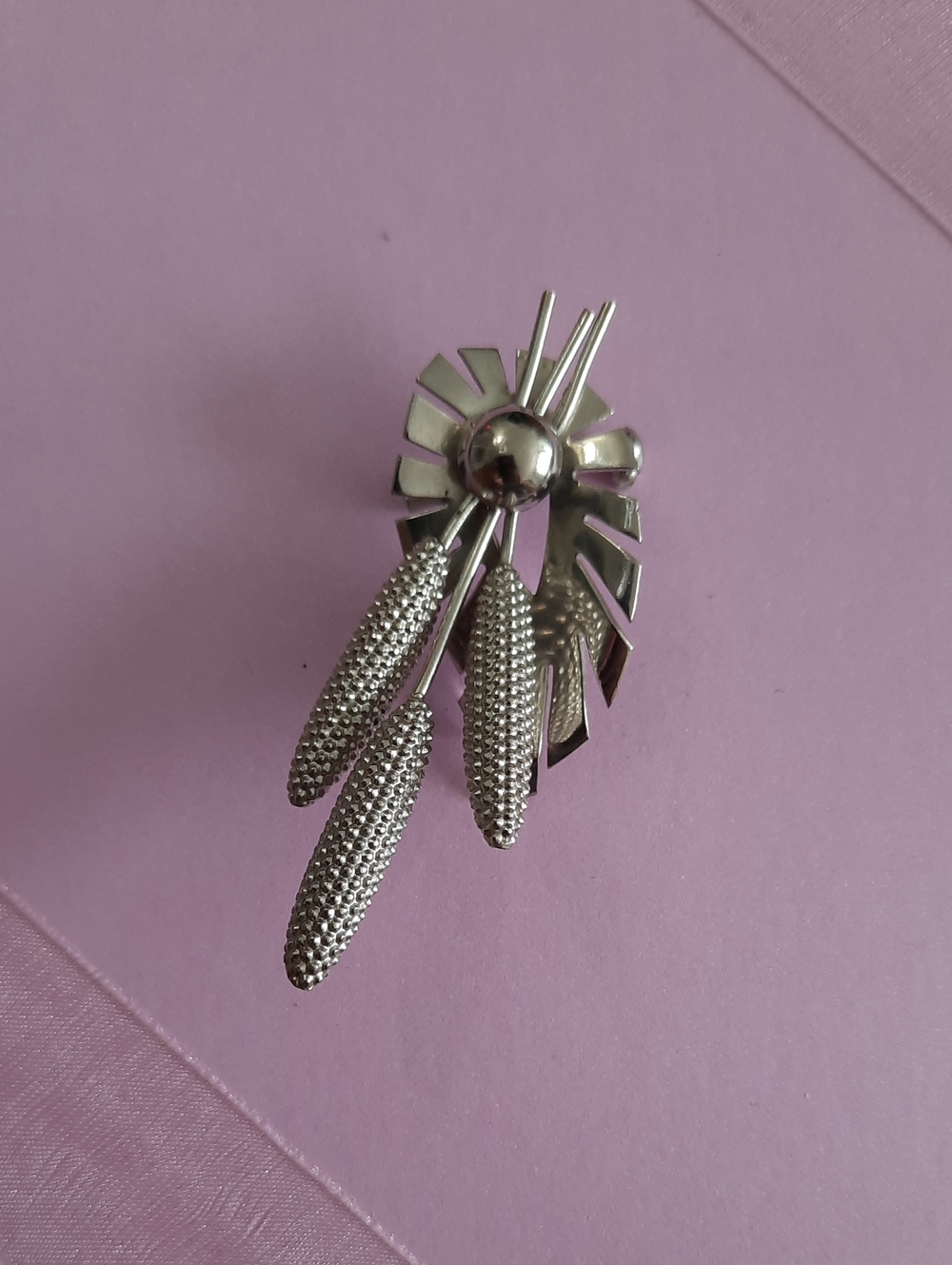 Silver-tone Sheaf Brooch
